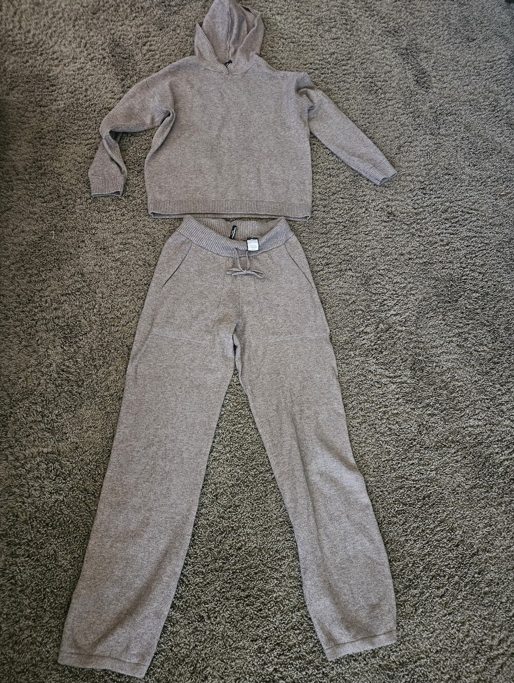 Lazypants Ladies Knit Set in Taupe - Size XS